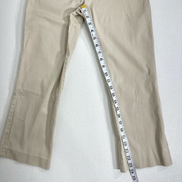 Tory Burch zipper front logo crop khaki pants size 0 - Picture 8 of 10